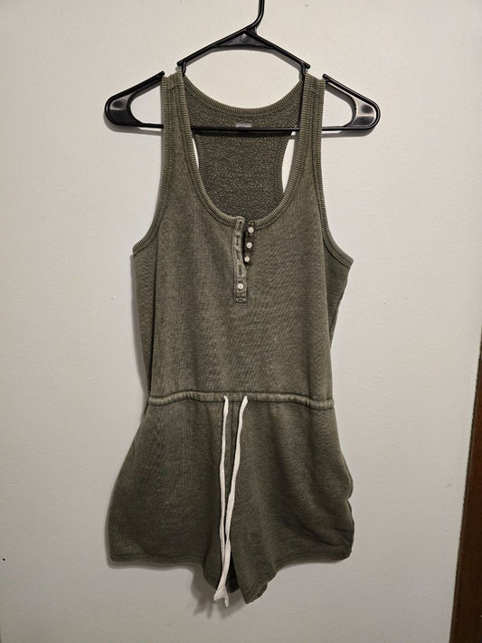 Sage Green Aerie Lounge Romper, XSmall