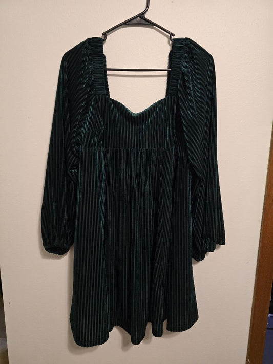 Dark Green  Long Sleeve Dress, Small