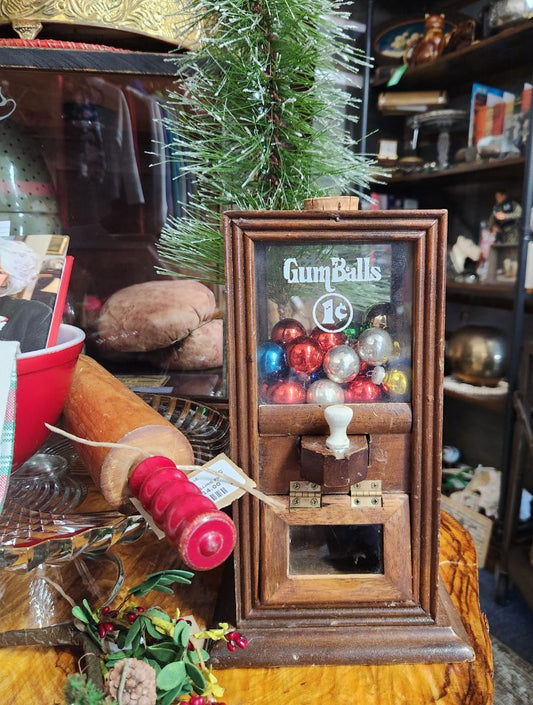 Vintage Gumball Machine w/Ornaments