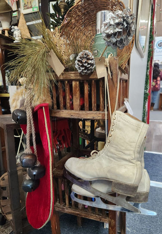Vintage White Ice Skates