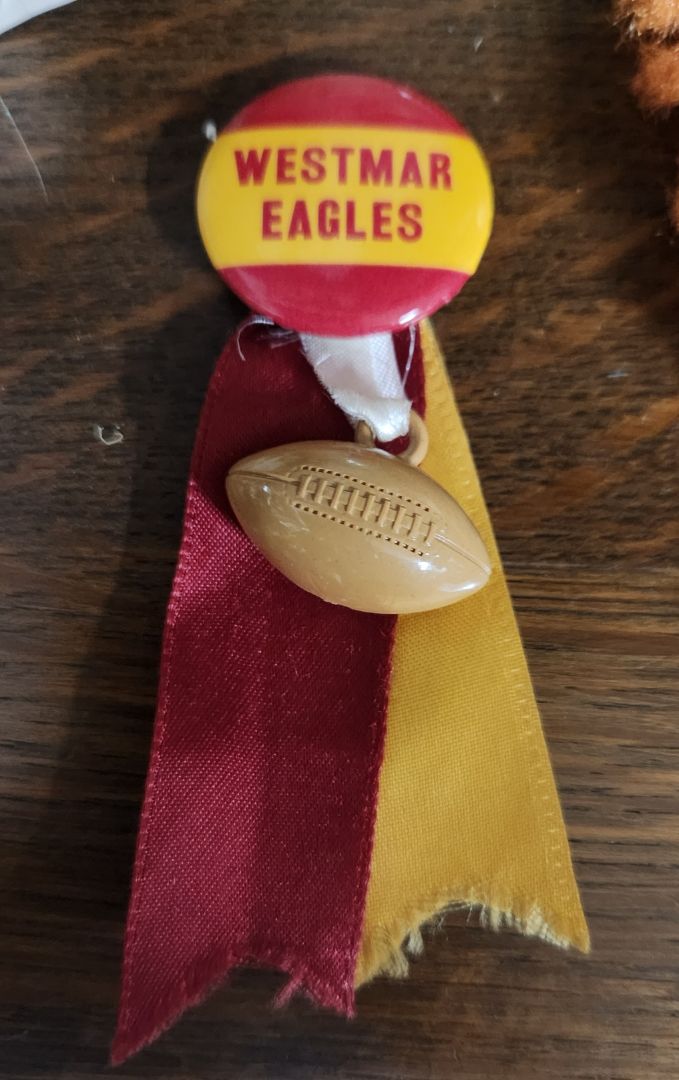 Vintage Westmar Eagles Button w/Football