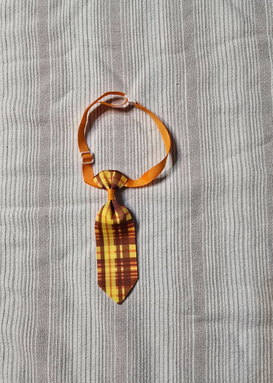 Yellow/Brown Plaid  5" Adjustable Tie