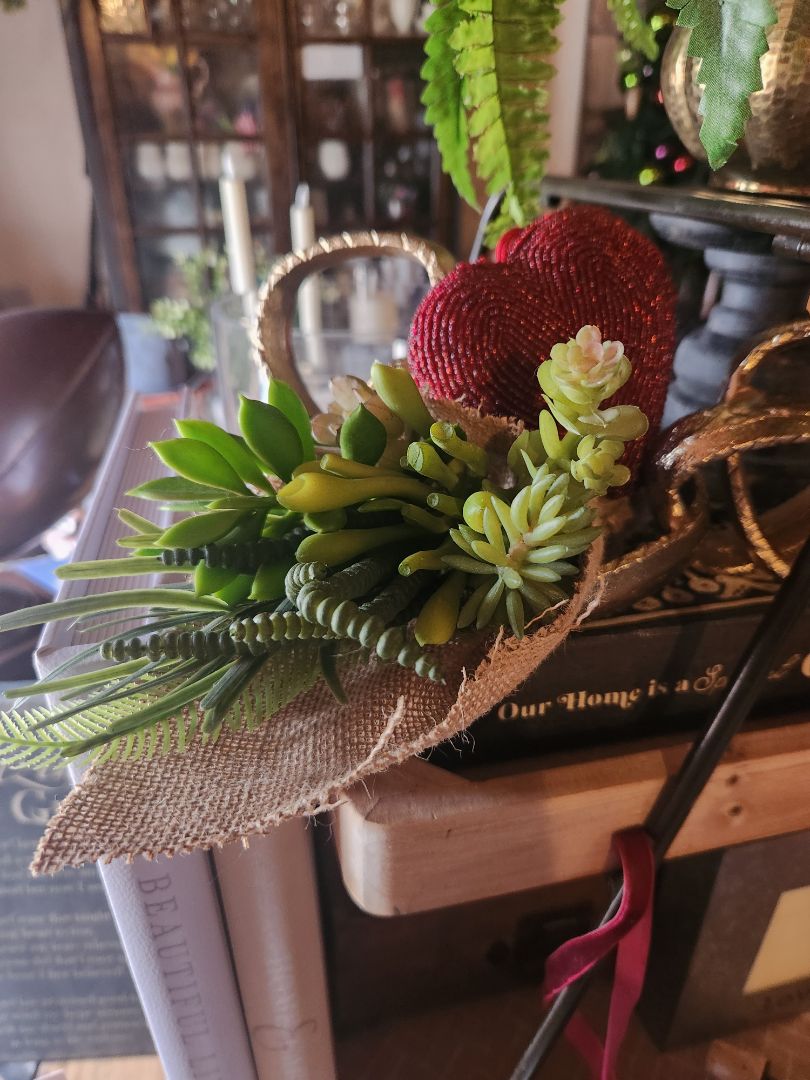 Faux Succelent in Burlap