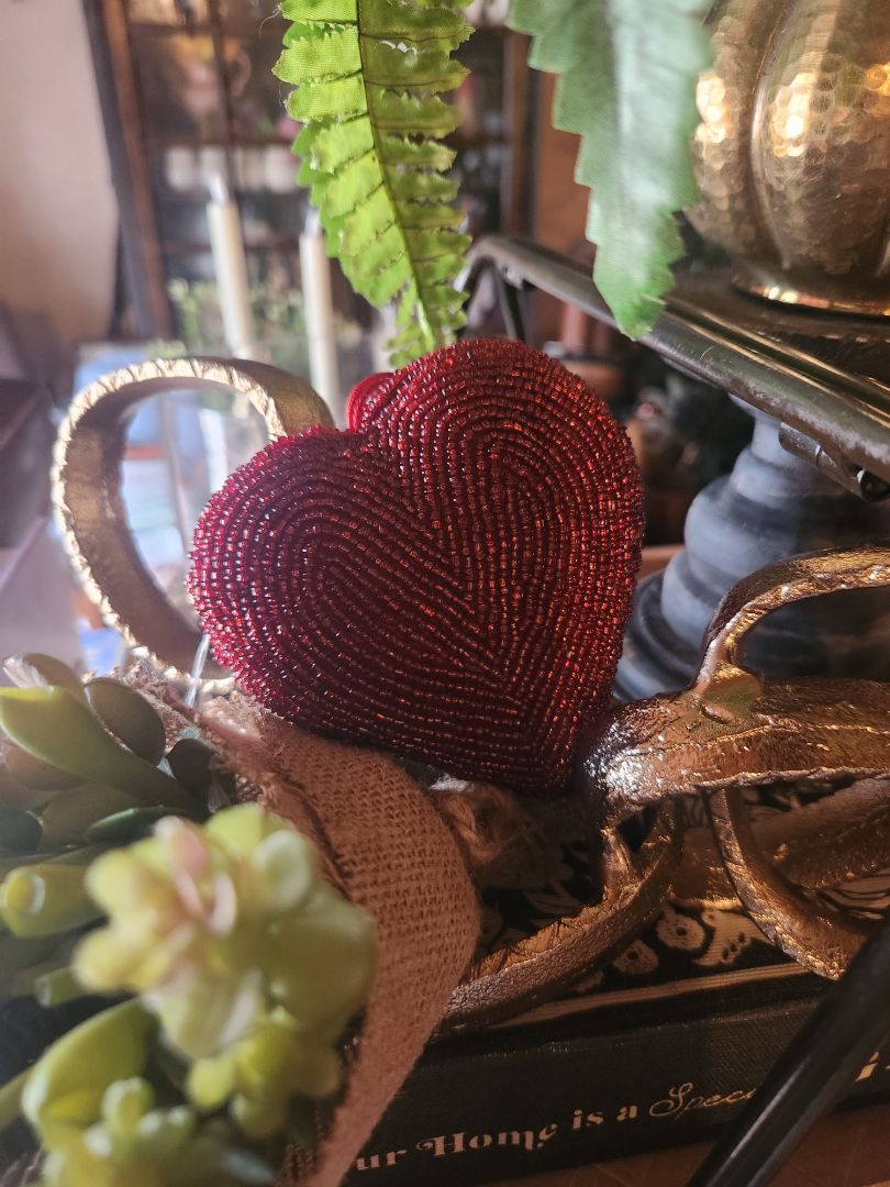 Beaded Red Heart