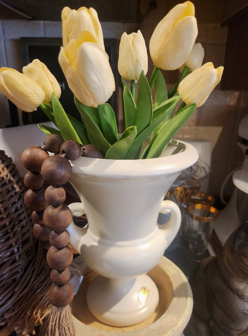 Off White Faux Tulip