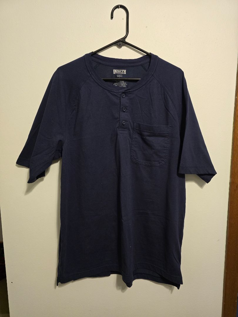 Navy Duluth Trading Co Mens Short Sleeve, Large