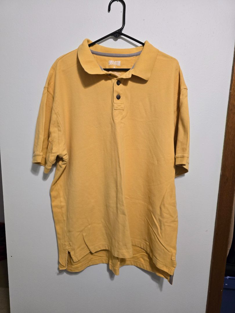 Mustard Duluth Trading Co Mens Polo Shirt, XLarge