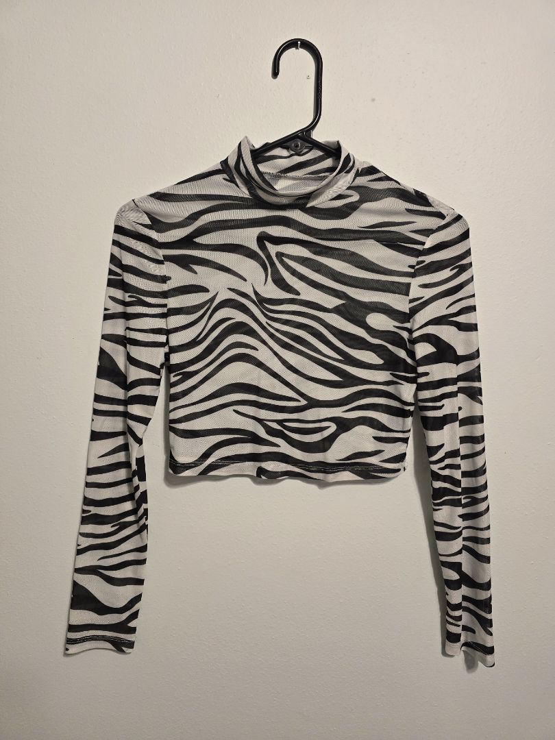 Zebra Under Armour Mesh Long Sleeve, Small