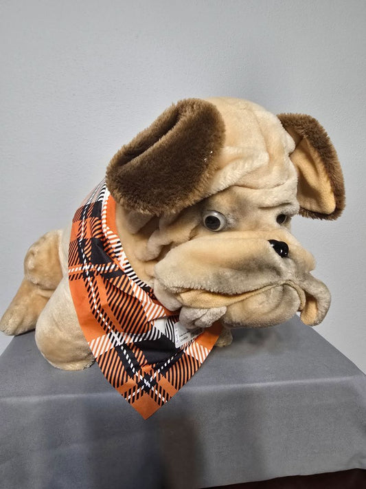 Orange/Black Plaid  Bandana, One Size