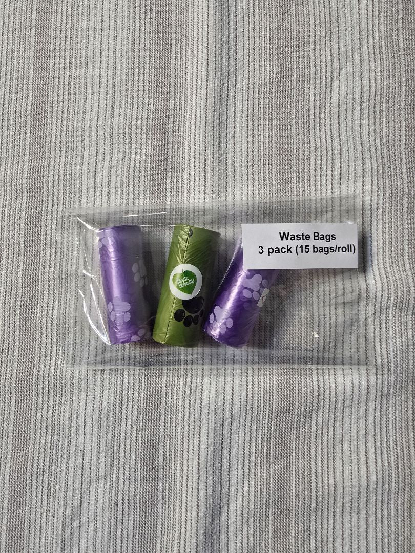 Variety  3 Pack Pet Waste Bags, 15 bags/roll