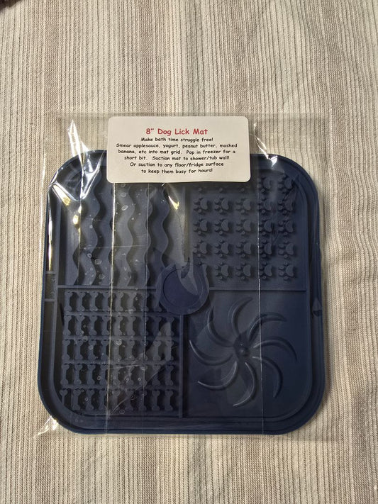Navy  Suctioned Lick Mat, 8" Square