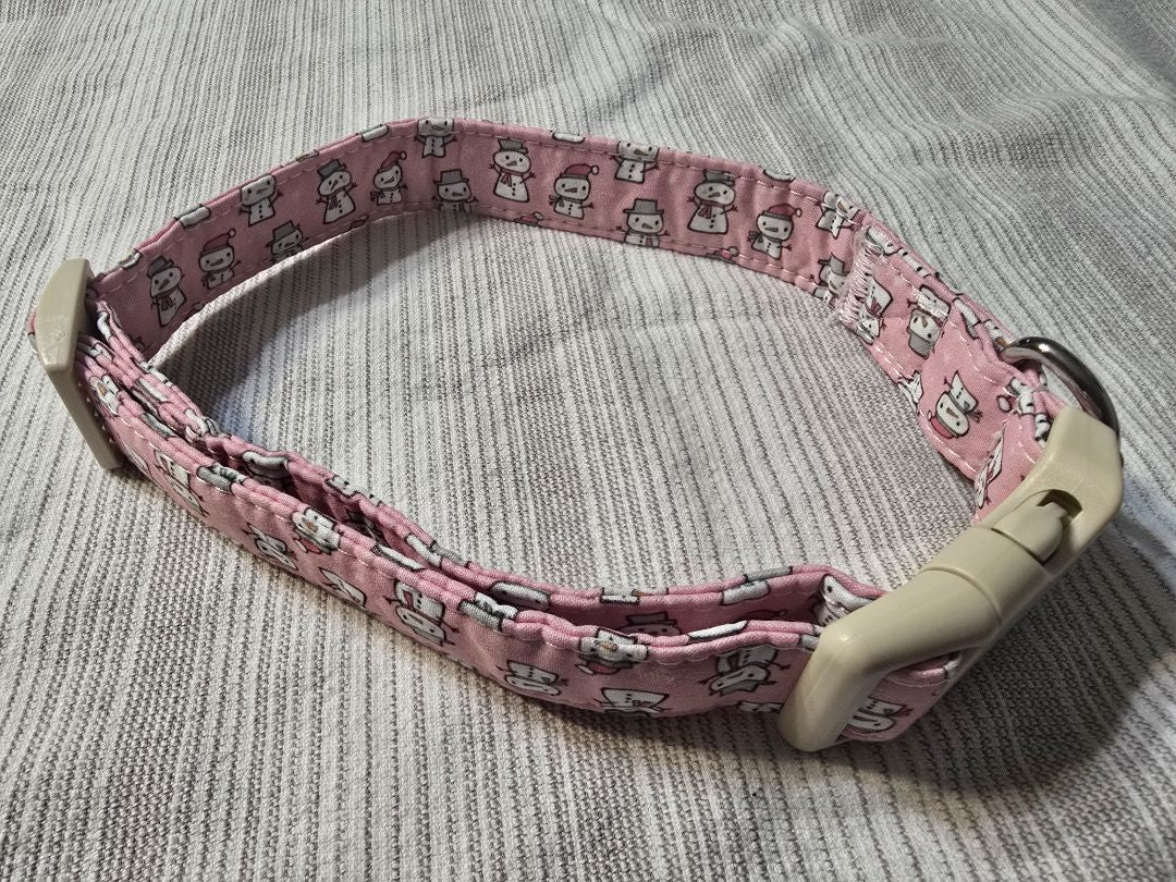 Pink Snowmen Collar, Large