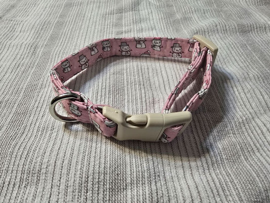 Pink Snowmen Collar, Small