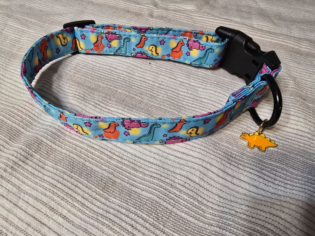 Blue Dinosaurs Collar, Large