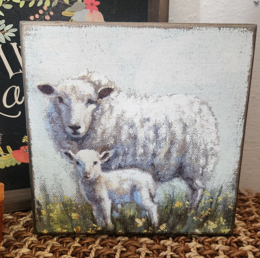 SALE - Mother Sheep w/Baby Lamb