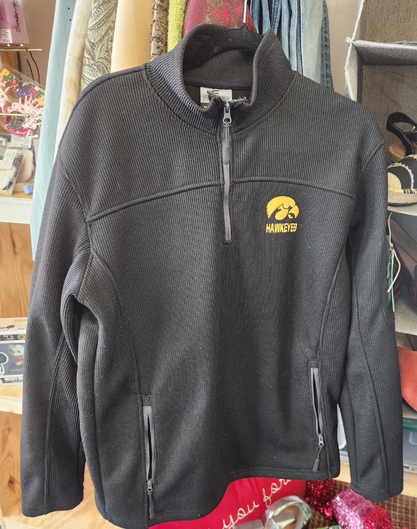 Black Iowa Hawkeye Sweater Jacket