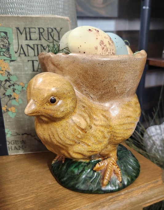 Ceramic Mother Hen w/ Faux Eggs
