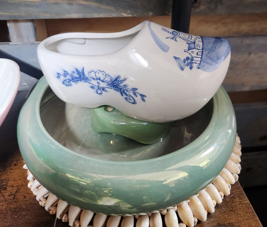 "Porcelain Bloom Rite" Dutch Shoe Planter