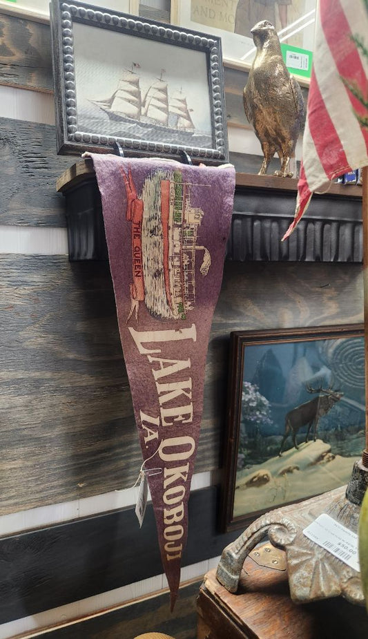 Vintage Lake Okoboji Pennant