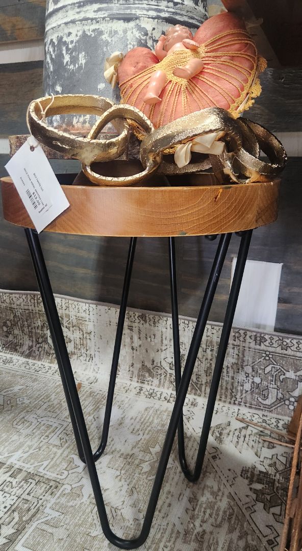Small Wood & Metal Table