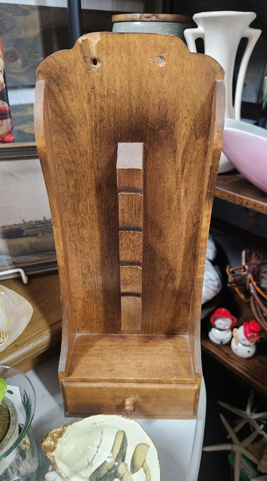 Vintage Wood Letter/Key Holder with Drawer