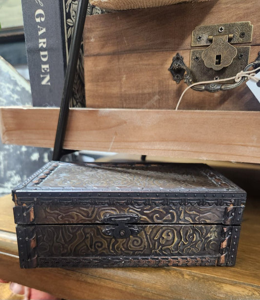 Small Wood & Metal Storage Box