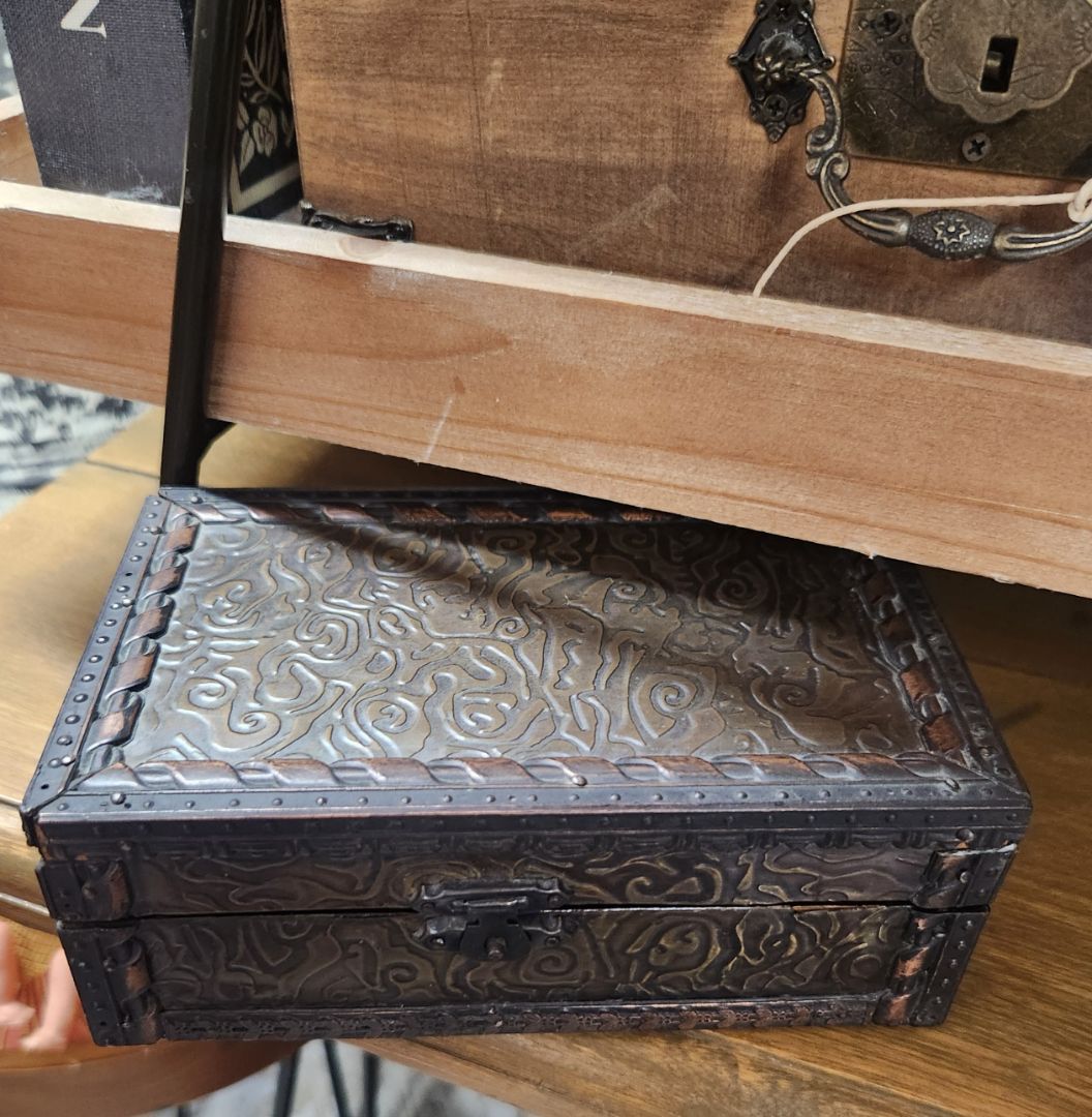 Small Wood & Metal Storage Box