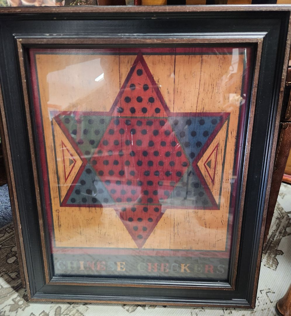Framed Chinese Checkers Print