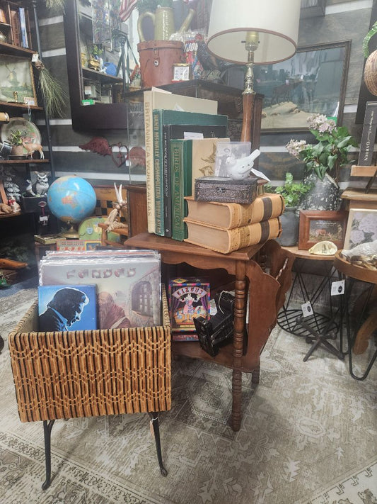 Vintage/Antique Side Table w/Magazine Racks
