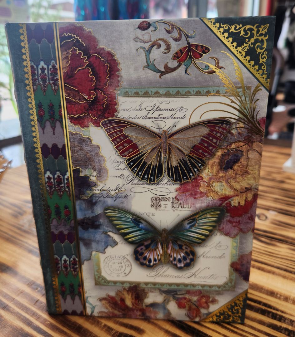 Faux Book w/Butterflies Design