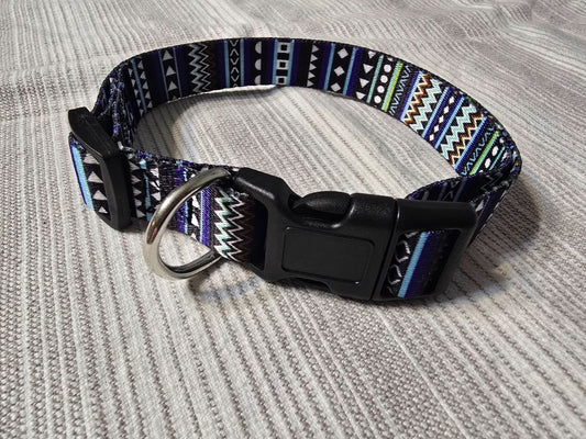 Blue/Purple/Green Geometry Collar, Medium