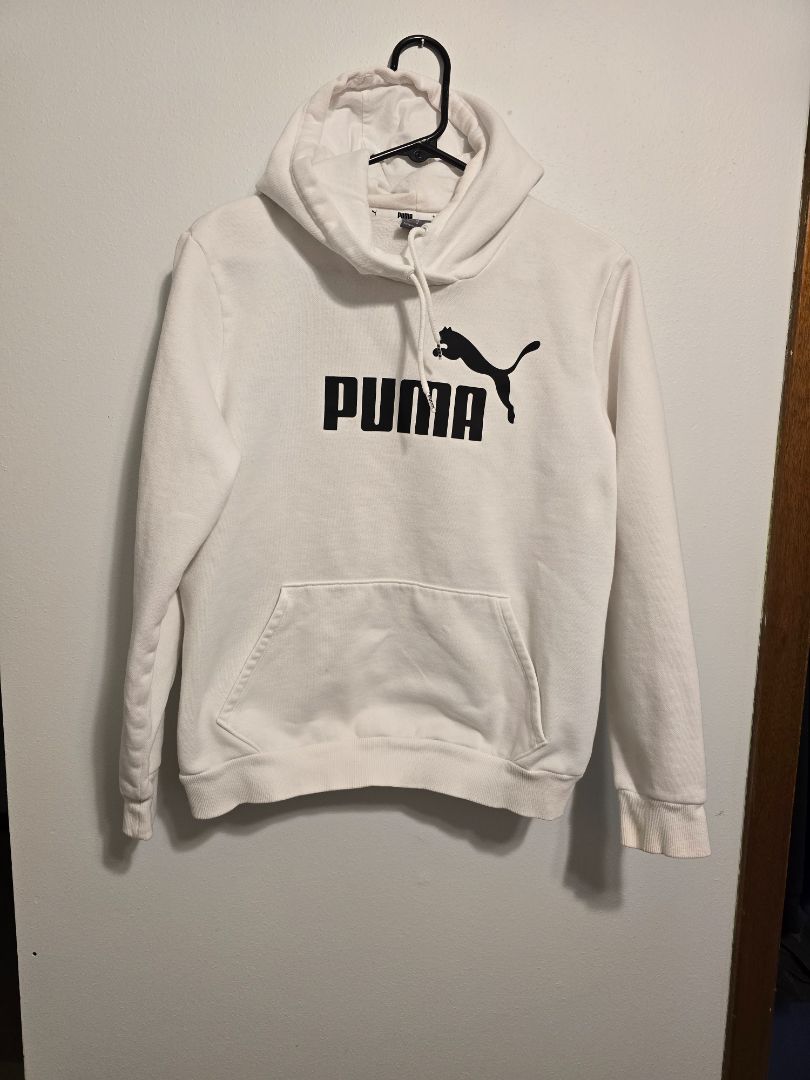 White PUMA Youth Hoodie, Youth Large