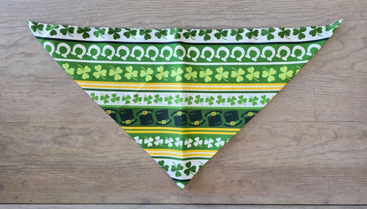 Green stripes St. Pats Bandana, Xlarge