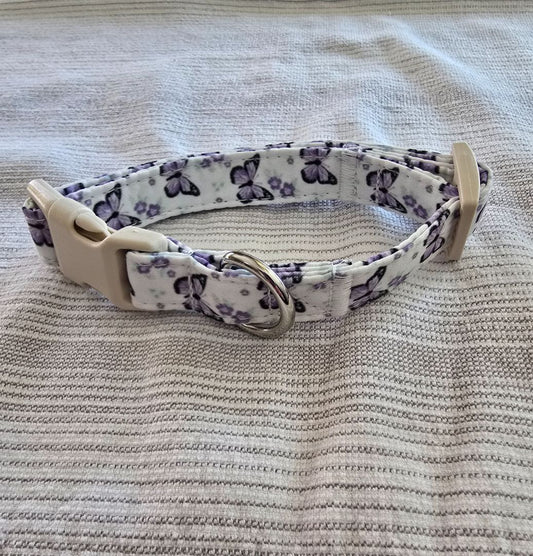 White Purple Butterflies Collar, Small