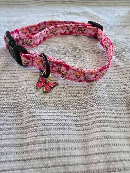 Pink Butterfly Collar, Small