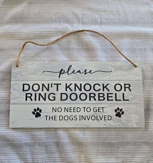 Gray  Don't Knock Decor Sign