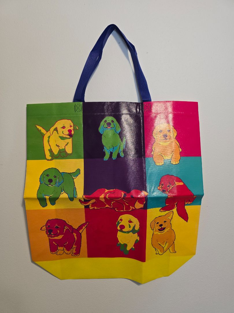 Multicolor Dogs XLarge Tote Bag, 18"w x 20"d
