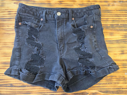 Black American Eagle Shorts, 6 Stretch - Mom Short