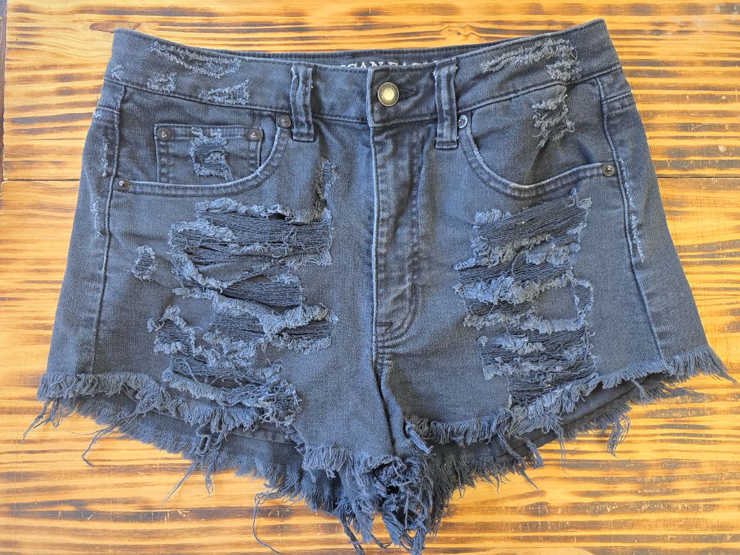 Black American Eagle Shorts, 6 Stretch