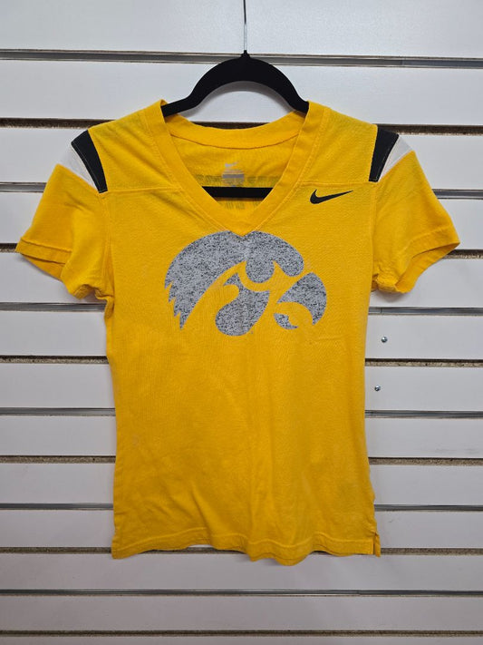 Yellow -Hawkeyes NIKE VNeck Tshirt, Small
