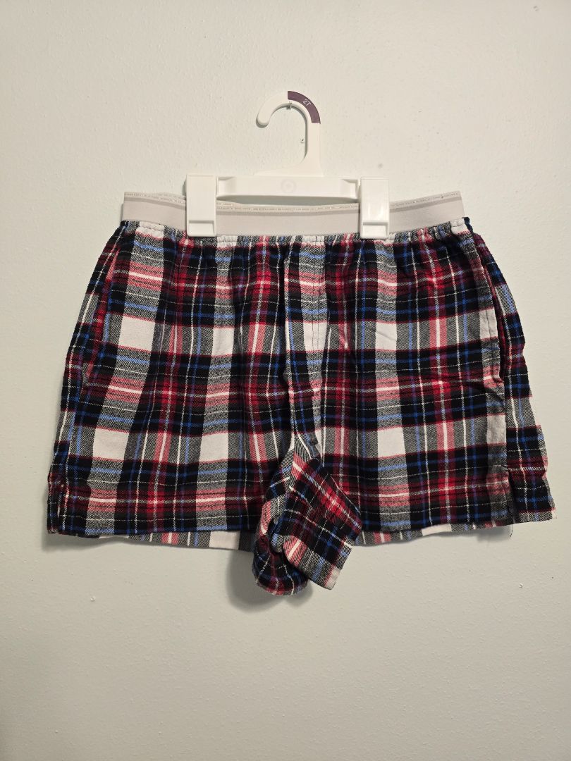 Red/Blue/Black Plaid Arizona Lounge Shorts, Medium