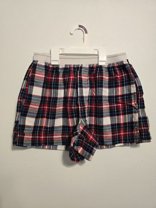 Red/Blue/Black Plaid Arizona Lounge Shorts, Medium