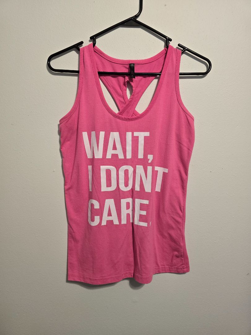 Pink PINK Tank Top-Don't Care, Medium