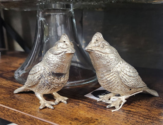 Metal Bird Salt & Pepper Set Vintage