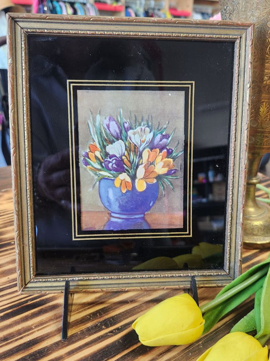 Small Framed Flower Picture Vintage