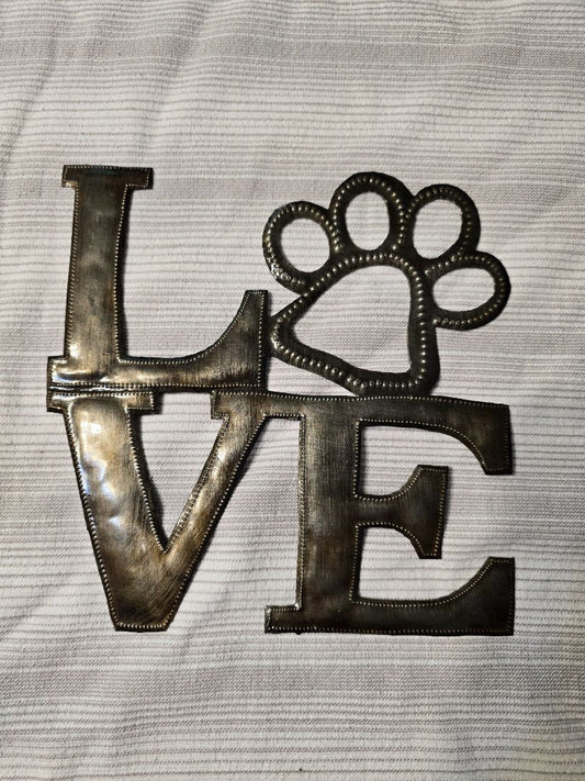 Metal  Metal Love Paw, 8" x 8"