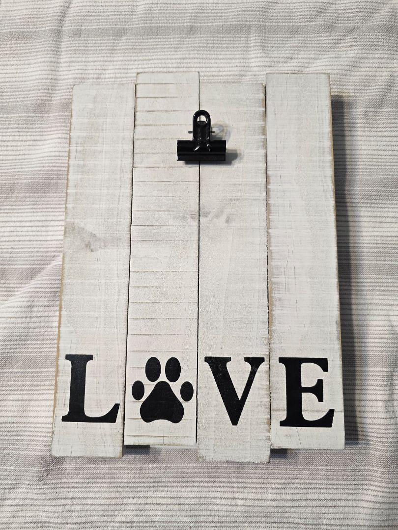 White  Love Paw Photo Holder, 8" x 11"