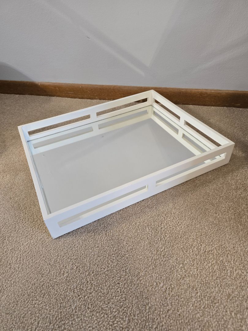 White  Mirror Decor Tray, 15" x 18.5"