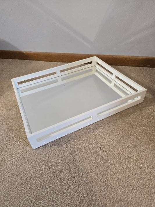 White  Mirror Decor Tray, 15" x 18.5"
