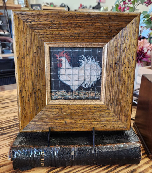 Framed Rooster Picture